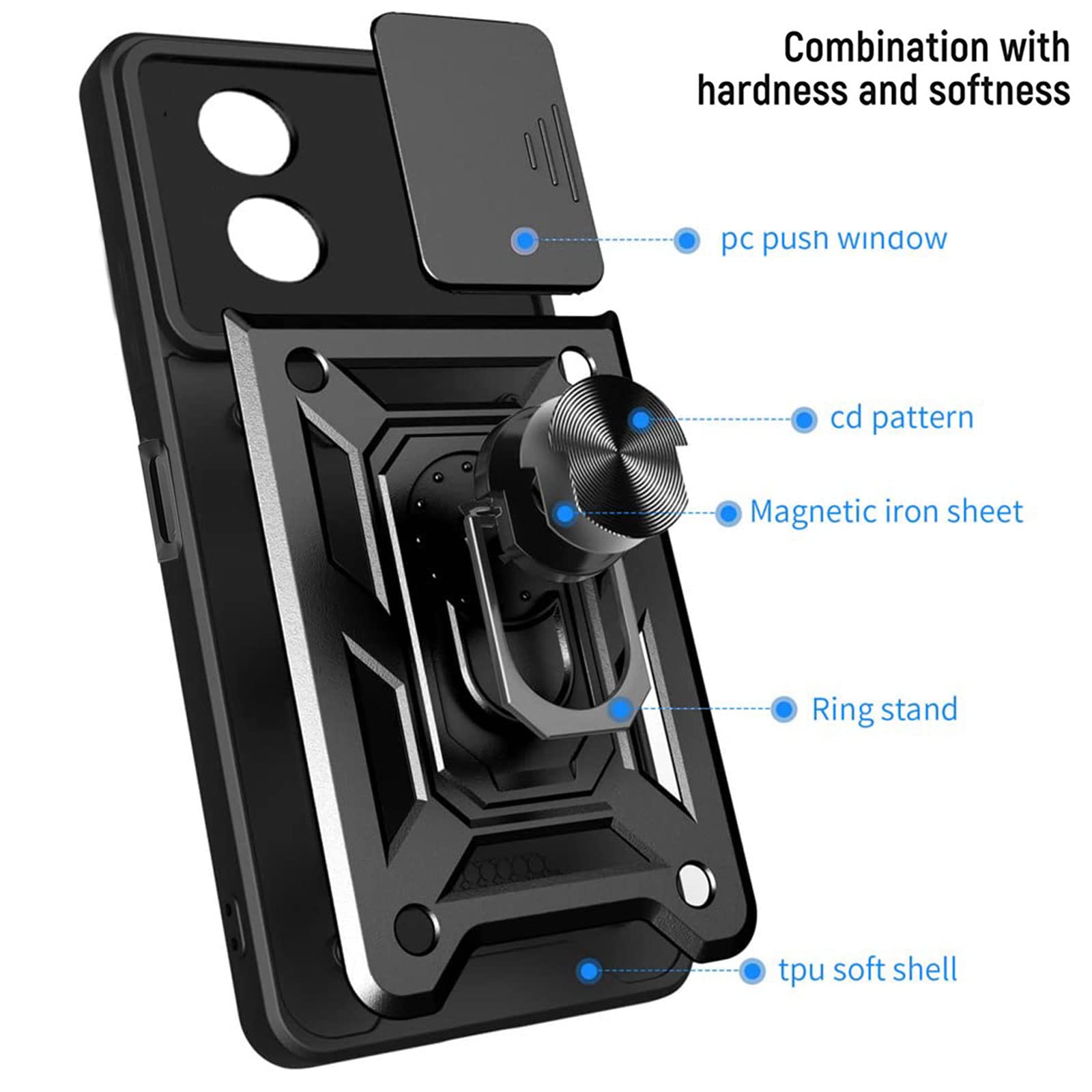 Cover Per Oppo A78 5G In Silicone Morbido TPU Antiurto, Custodia Sottile E Leggera Con Protezione Fotocamera, Nero
