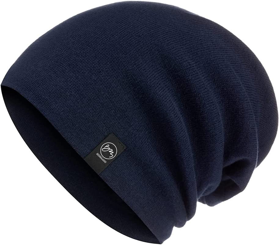 BISMAADHUnisex Soft Cotton Fashion Slouchy Beanie Headwear Skull Hair Cover Sleep Cap Hat for Frizzy Natural Curly Hair