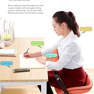 YLJYJ Silla de Oficina Silla ergonómica Silla de Aprendizaje Sillas de Escritorio Sillas para arrodillarse Corrección de la Postura del Asiento (Color: Amarillo)