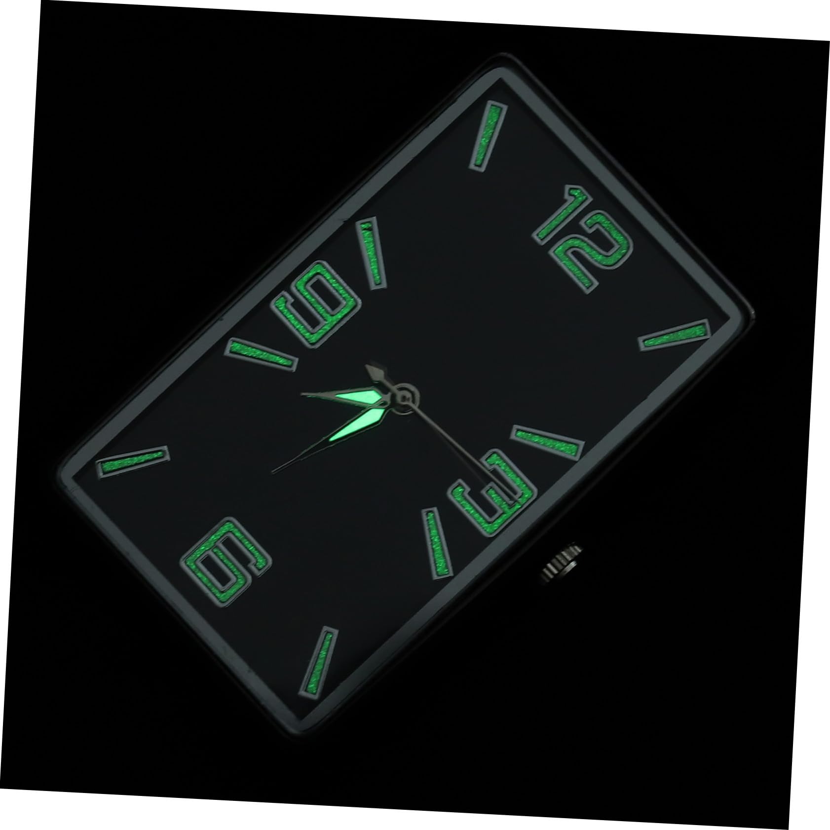 GANAZONO Reloj Cuadrado Analógico para Coche Diseño Individual, Material de Aleación y Vidrio, Funcionamiento Simple, Adecuado para Tablero y Decoración Interior