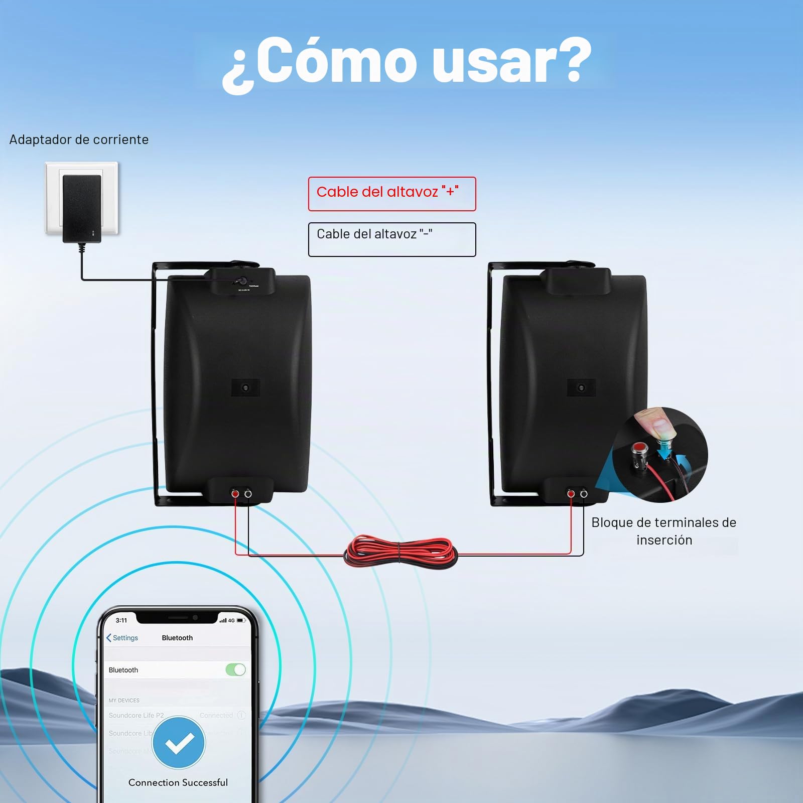 Herdio 8 Pulgadas 600W Bluetooth Altavoces para Exteriores, Impermeable Altavoz Exterior para Espacios Amplios (Áreas Comerciales, Patios Amplios)