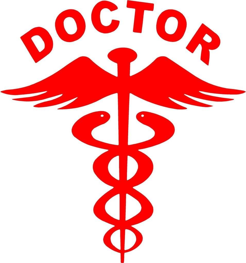 CVANU (Pack of 2) Red Doctor car Decal Sticker(11.4 X 11.4cm)