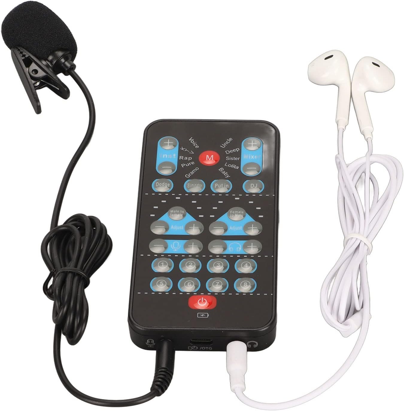 Voice Disguiser, Multiple Applications Voice Changer Black ABS 8 Sound Effects for Mobile Phone