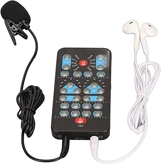 Portable Voice Changer, Sound Board Voice Disguiser Modulator with 8 Sound Effects 10 Modes, Handheld Voice Changer ABS Multifunctional Sound Disguiser for Mobile Phone Computer