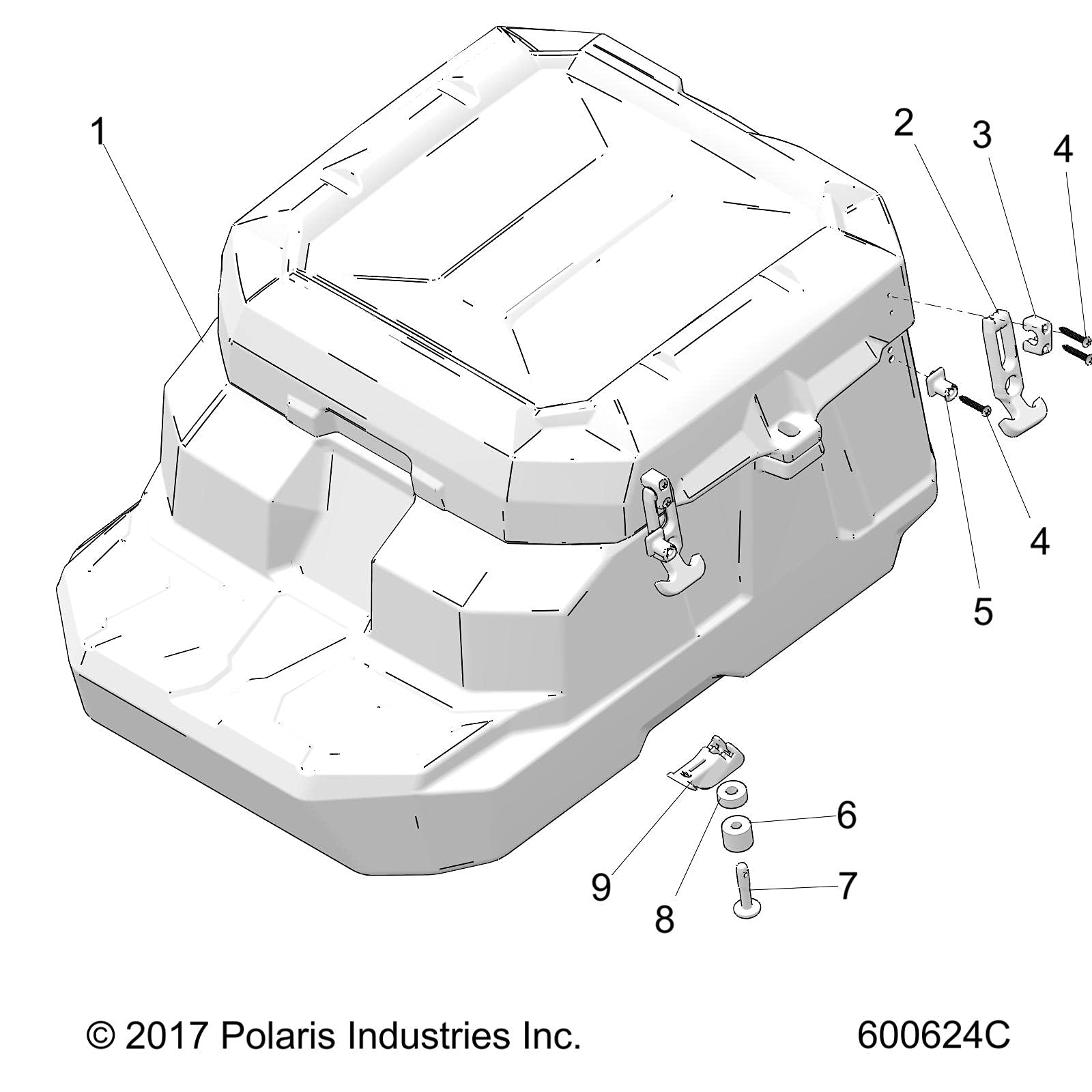 Polaris Snowmobile Cargo Latch Holder, Genuine OEM Part 5454485, Qty 1
