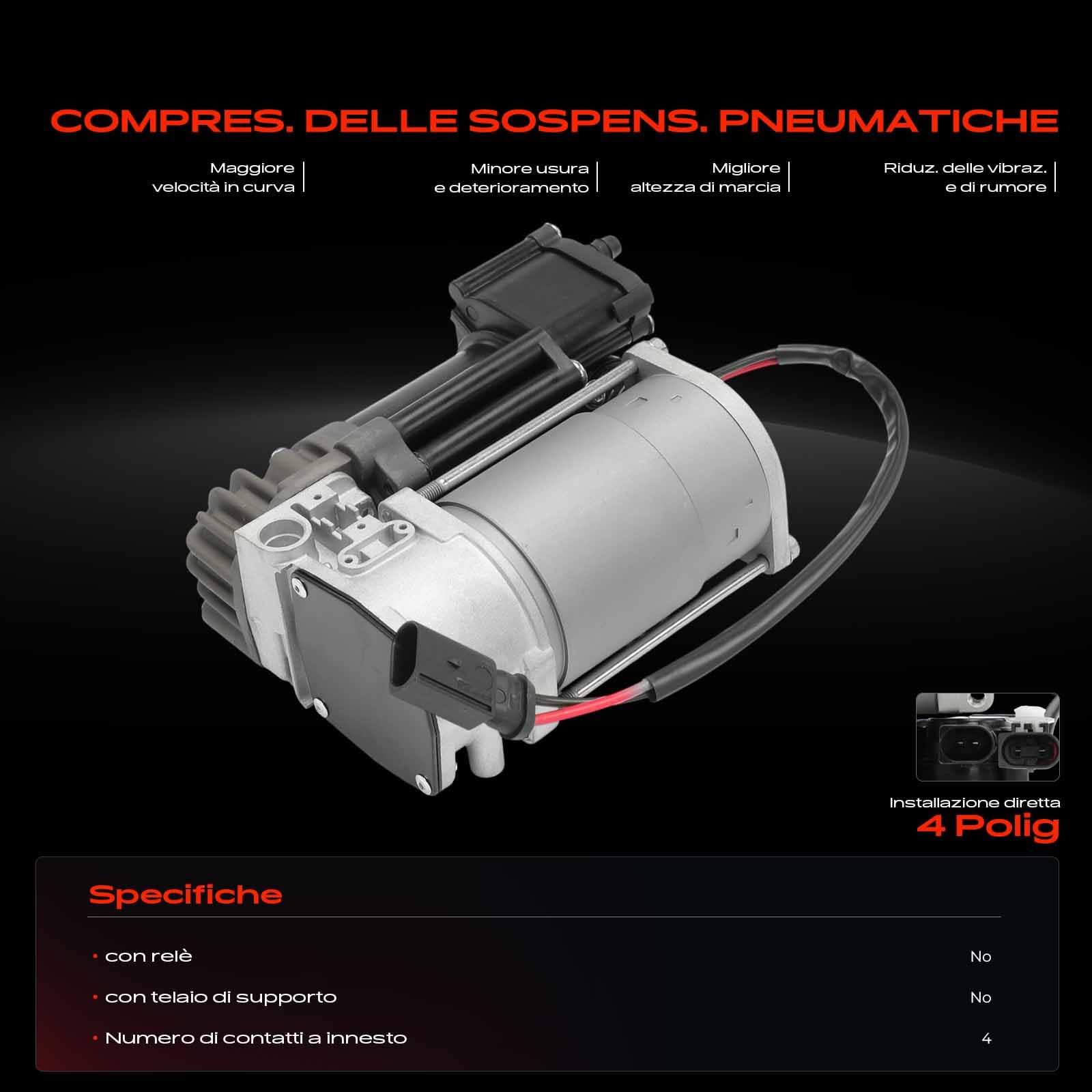 Frankberg Sospensioni pneumatiche Compressore Compatibile con Classe C W205 GLC X253 Classe E T-Model S213 Classe E W213 Classe E ALL-Terrain S213 Replace# 2133200104