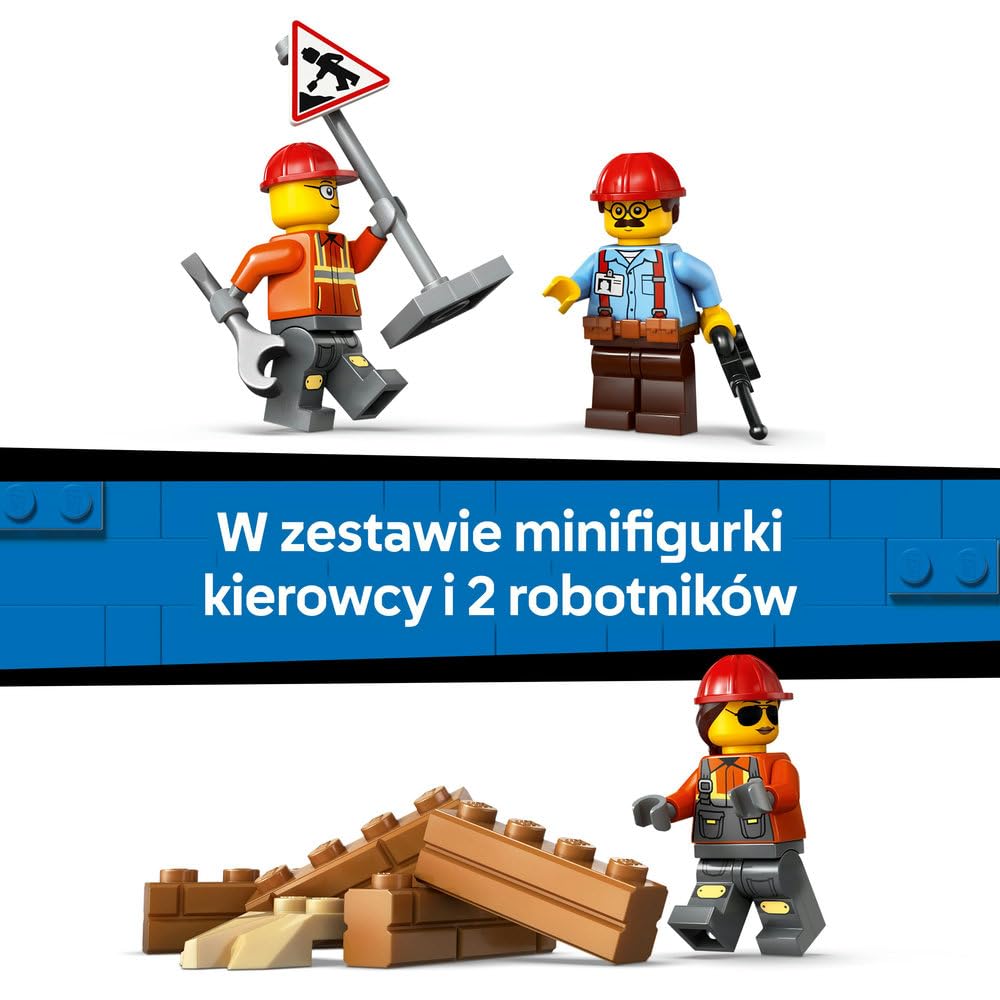 LEGO City Żółty buldożer 60466 | Maszyna budowlana dla dzieci, zestaw klocków konstrukcyjnych, prezent dla chłopca i dziewczynki, dla 8-latka, 682 elementy