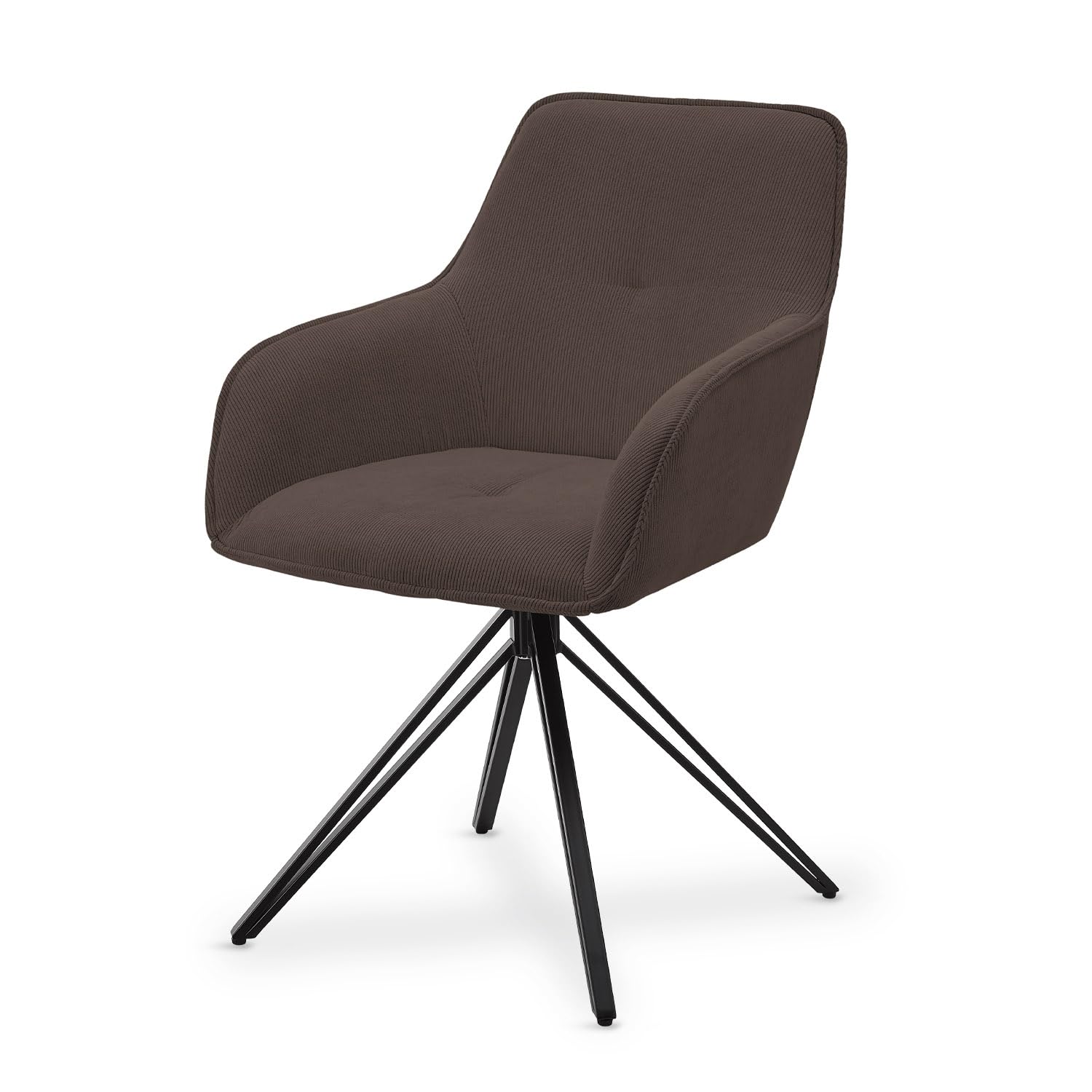 Juskys Sedia Girevole Clyde Con Braccioli - Velluto Grigio Scuro, Sala Da Pranzo, Resistente 120 Kg