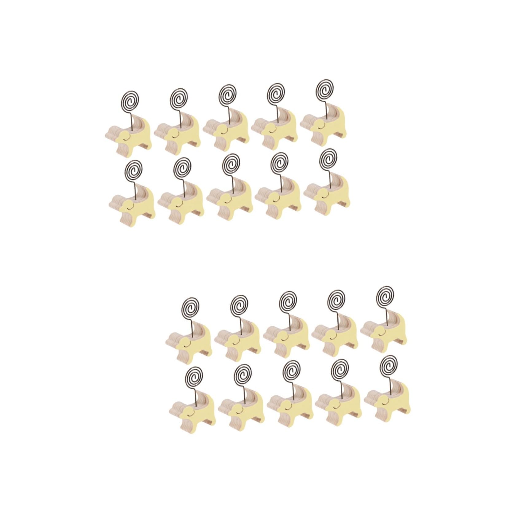 SEWACC 20 Stück Holzhalter Für Hochzeiten Platzhalter Für Büronummern Halter Für Namensanzeige Büro Memo Clip Foto Büroklammer Niedliche Platzhalter Für Hochzeitsschilder Bambus