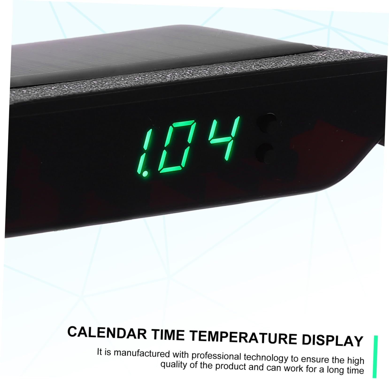 ULTECHNOVO 3piezas Reloj Solar De Coche Sensor De Vibración y Pantalla Led Digital Temporizador Electrónico De Alta Precisión Carga Solar Para Uso Vehículos y Escritorios Fecha y