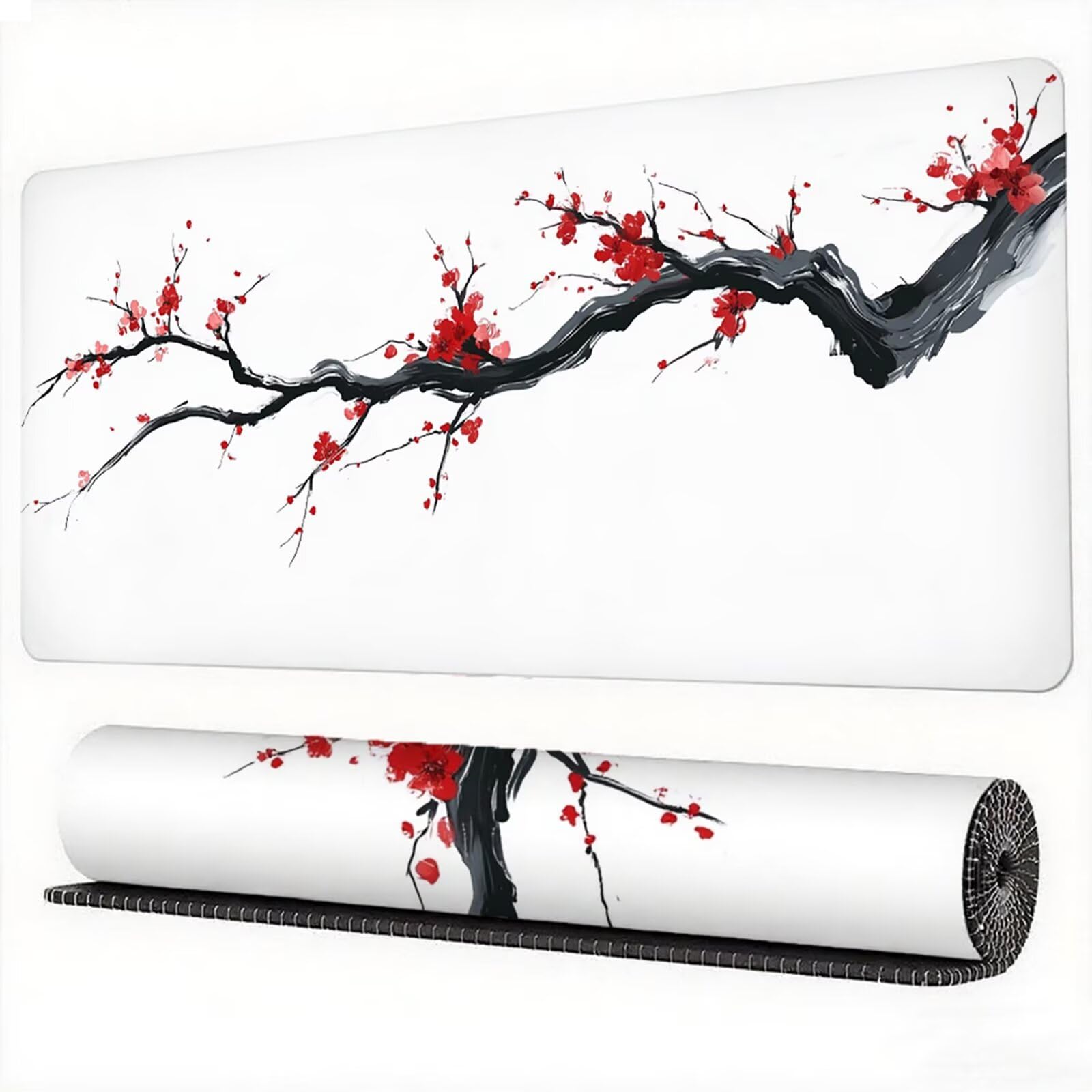 Alfombrilla Ratón Blanco Alfombrilla Ratón XXL 1600x800x3mm Sucursales Mouse Pad Protector Escritorio Desk Mat Extra Grande Superficie Lisa y Base de Goma Antideslizante para Jugadores, PC, Model980