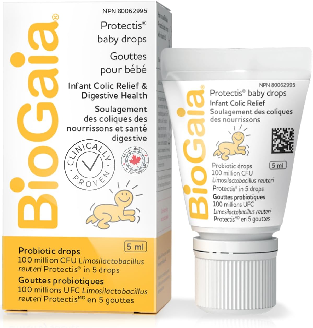 BioGaia Probiotic Baby Drops 5mL (125 Drops) for infant colic relief, newborns and babies
