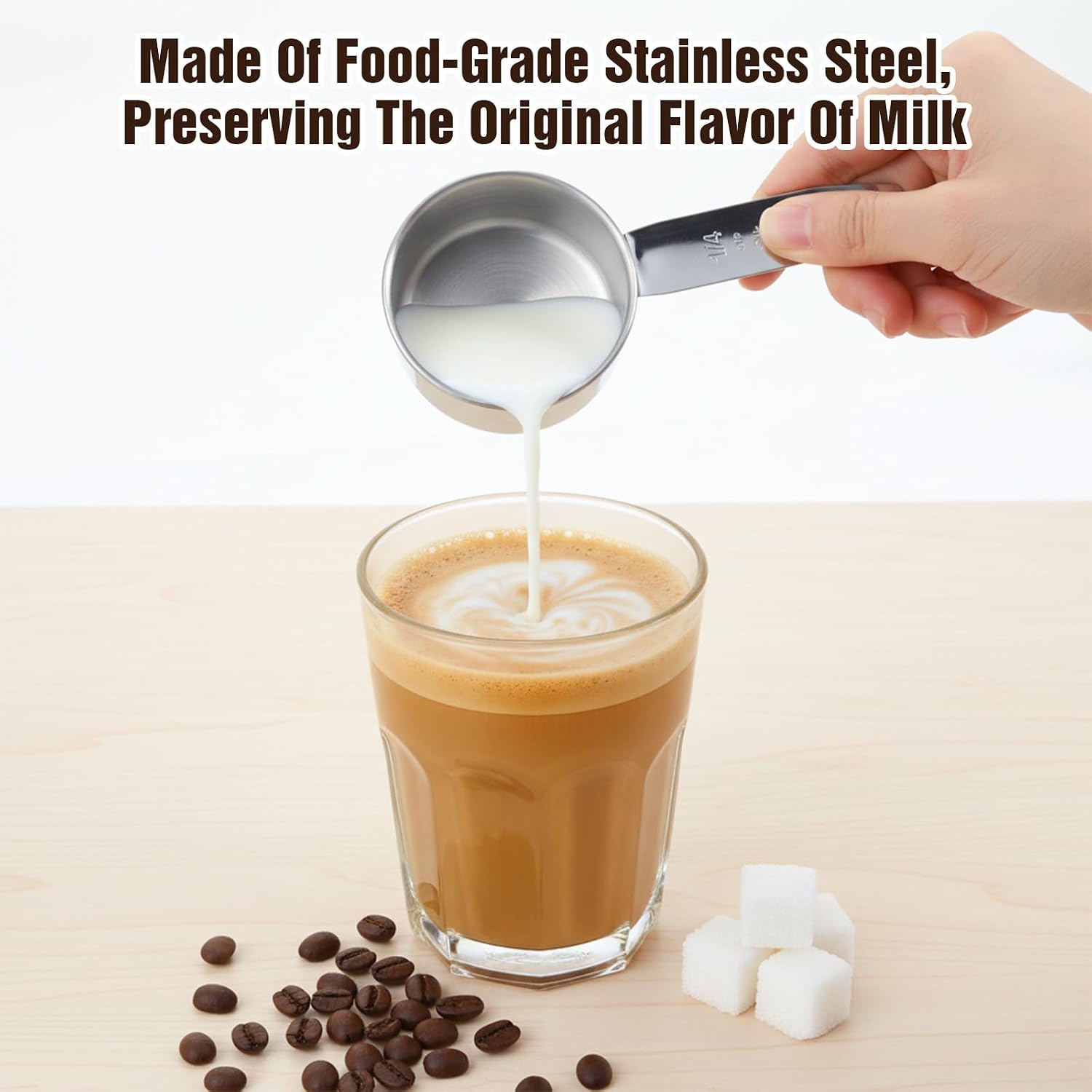 60 m 1/4 Cup Measuring Cup 2 PCS Stainless Steel Scoop
