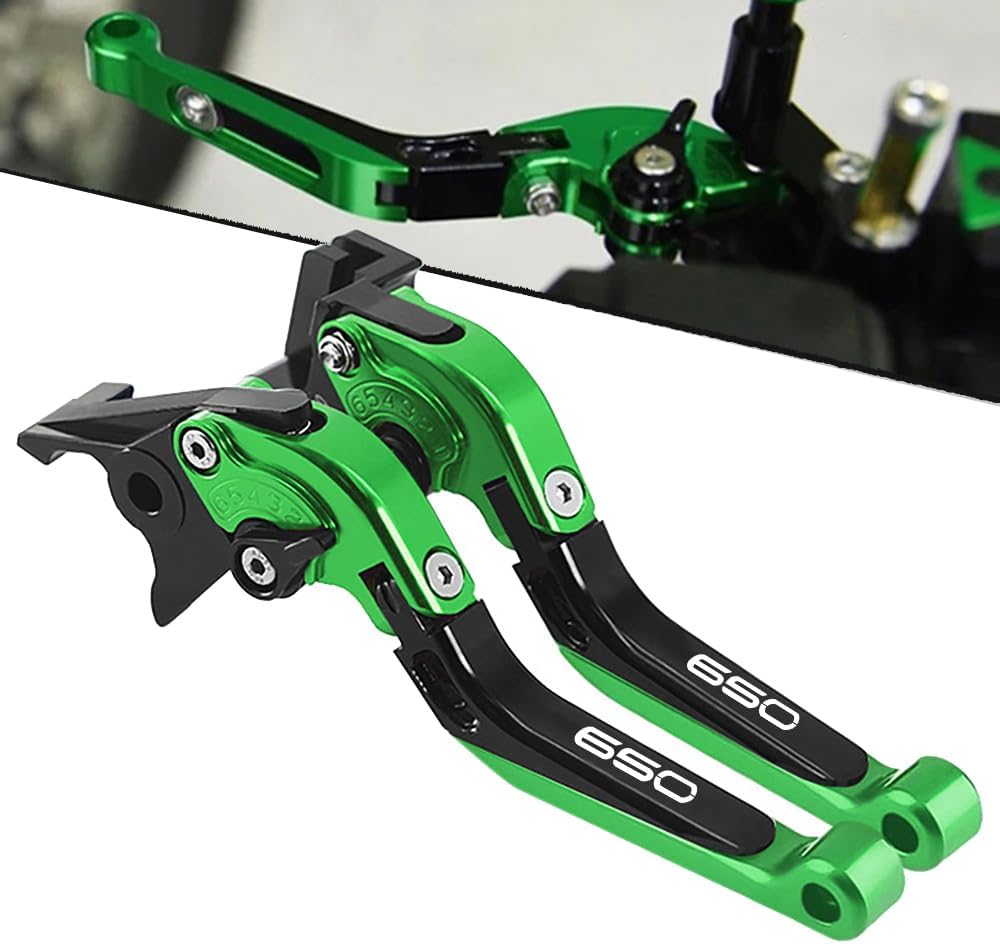 Motorcycle Brake and Clutch Levers Modified Parts Compatible with Z650 RS EX650 Ninja 650KRT 650R Vulcan S 650 VN650 650cc Accessories Adjustable Foldable Extendable Handle Brake Lever (Red)
