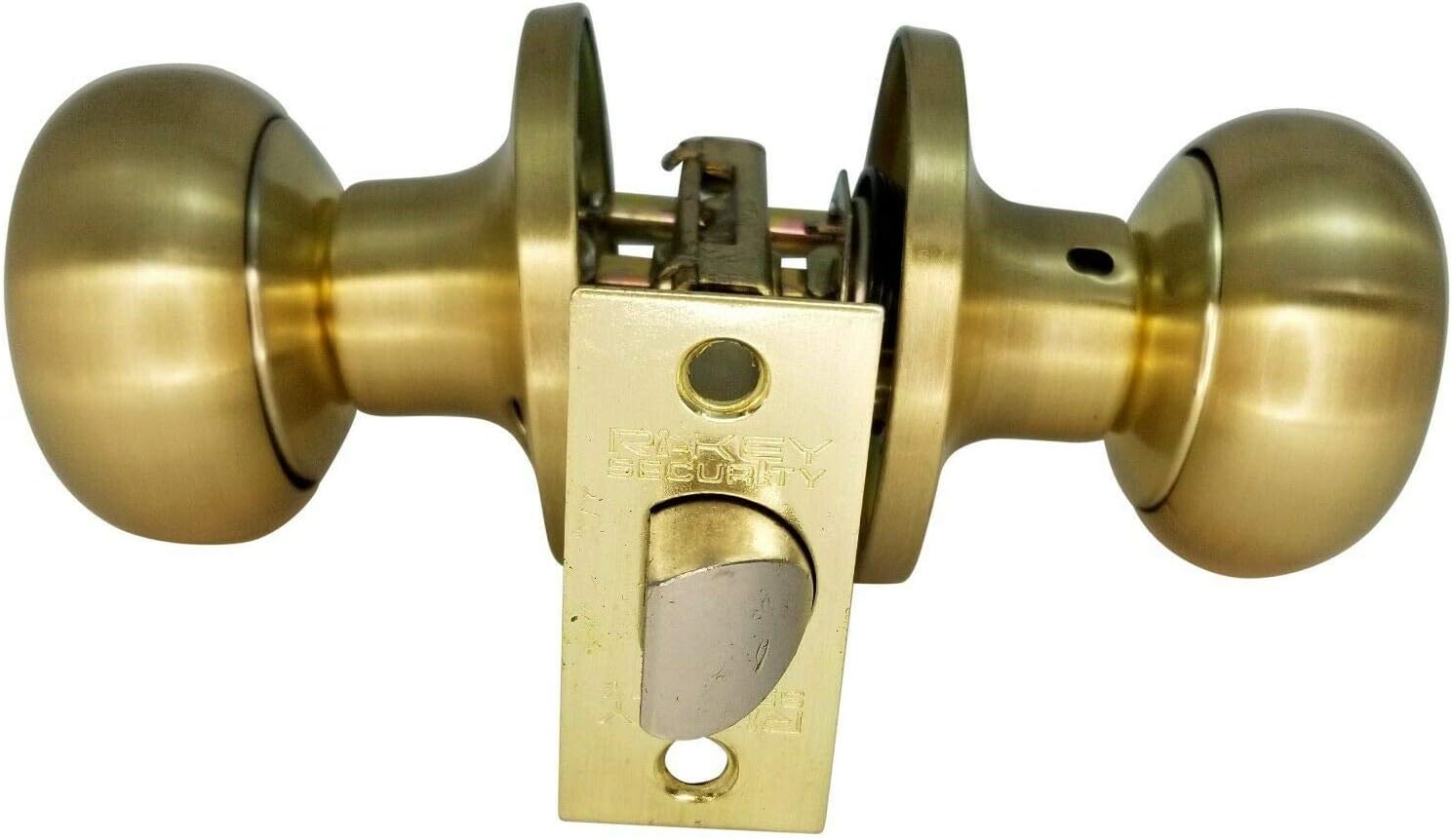 5 x Passage Door Knob Interior Bedroom Closet Doors No Cylinder Lock Satin Brass