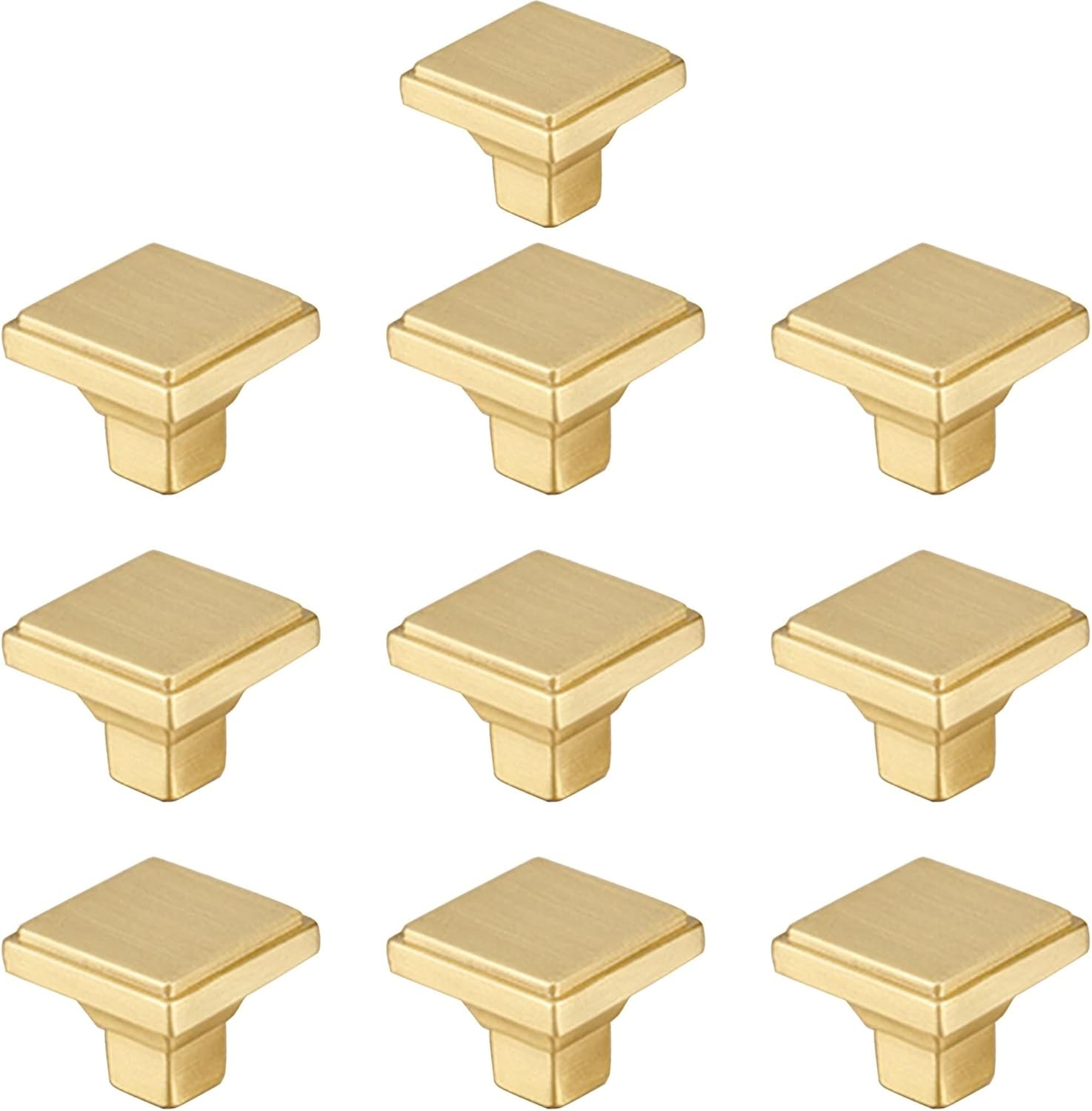 10 Pcs Cabinet Knobs,Gold Brass Drawer Pulls,128mm Hole Centers Modern Kitchen Door Handles Hardware with Screws for Cupboard Wardrobe Dresser Shoe Cabinet Wine Cabinet