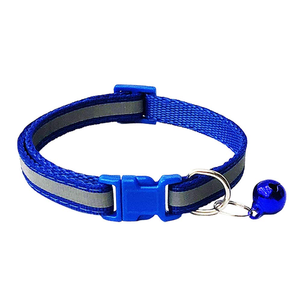 CHBORCHICEN Katzenhalsband, reflektierend, mit Glöckchen, verstellbar, Polyester, Größe XS, Blau, 2 Stück