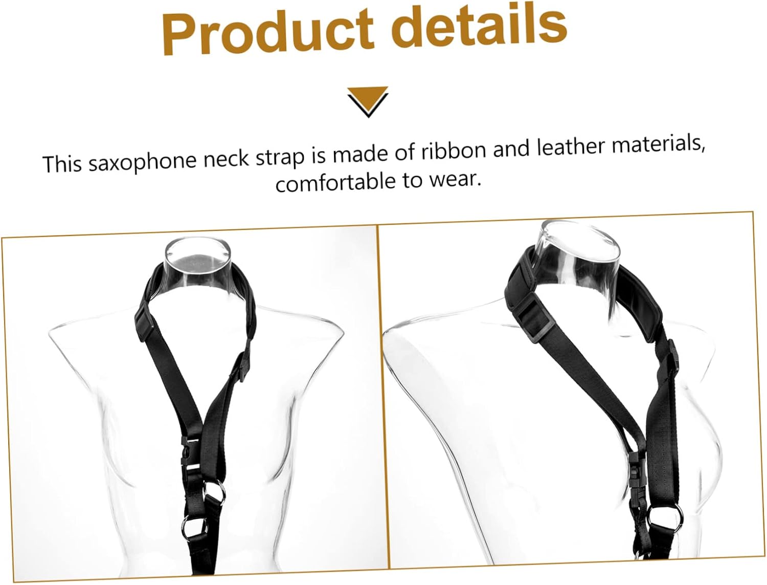 LIOOBO Padded Saxophone Neck Strap for Boy Girl and Adults Comfortable Sax Strap for Alto and Tenor Reduces Shoulder Pressure Durable for Woodwind Instruments