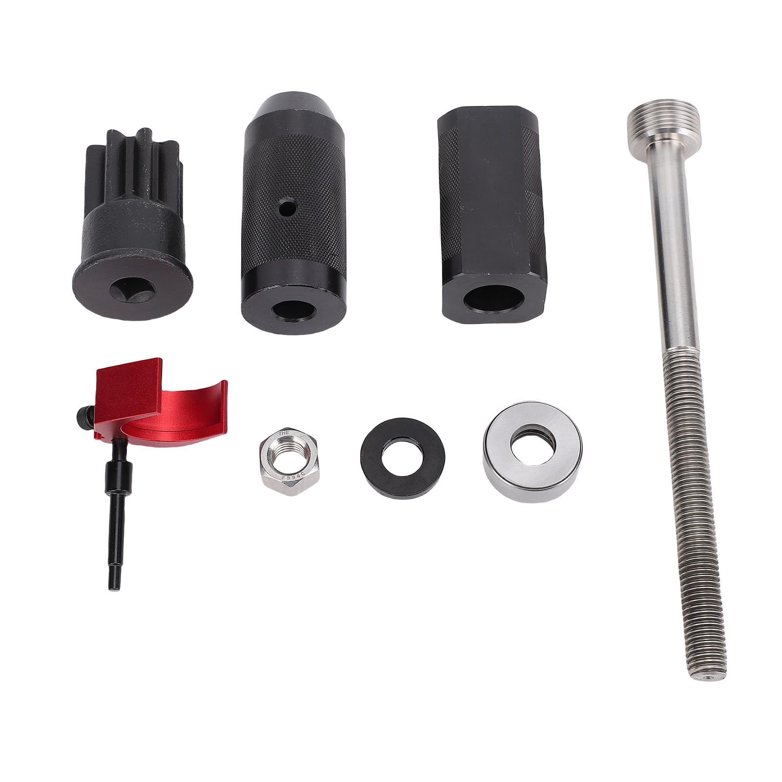 VGEBY Juego de Instalador de Removedor de Manga de Inyector, Kit de Herramientas de de Inyector Billet de Acero y Aluminio de 8 Piezas, Puente Extractor y Casquillo de Barra de Motor para Mecánica CAT