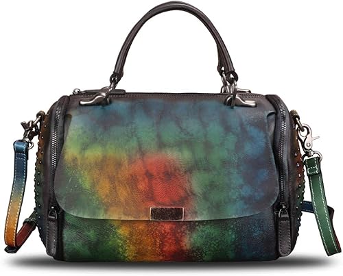 Miniatura 2 de Bolso bandolera de cuero genuino para mujer, estilo vintage, hecho a mano, bandolera