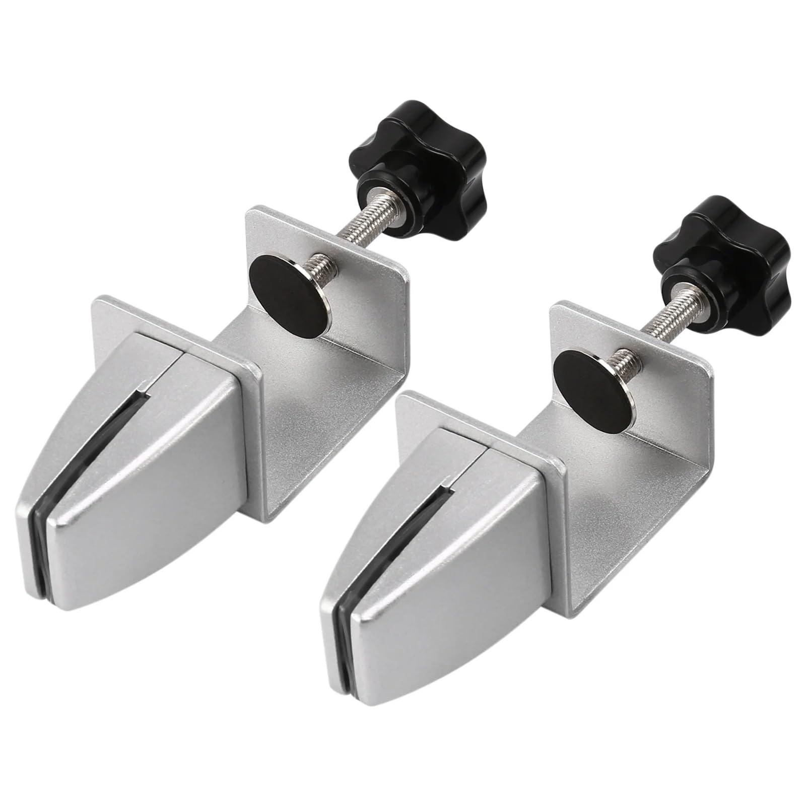 Lsnnmu Silver 4Pcs Sneeze Guard Clamp Bracket Desk Partition For 1/8Inch To 1Inch Thick Panels Adjustable C Shape For Desk