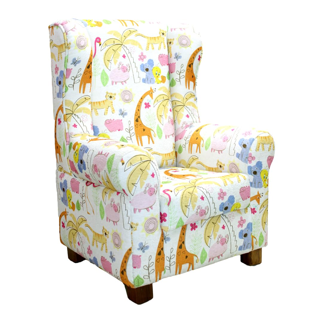 Joyville Baby Sofa - Comfortable Kids Sofa Chair for 1 to 8 Years | Plush Kids furnishings | Printed Colorful Animals |High Back Sofa – White Color-image-3