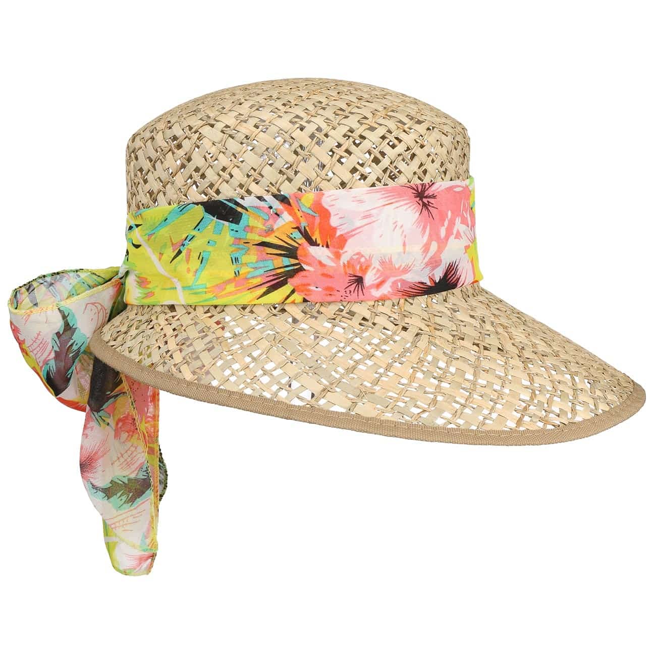LIPODO Sombrero de Paja Carina Mujer - Made in Italy Gorra Sol Verano Visera para el con Primavera/Verano