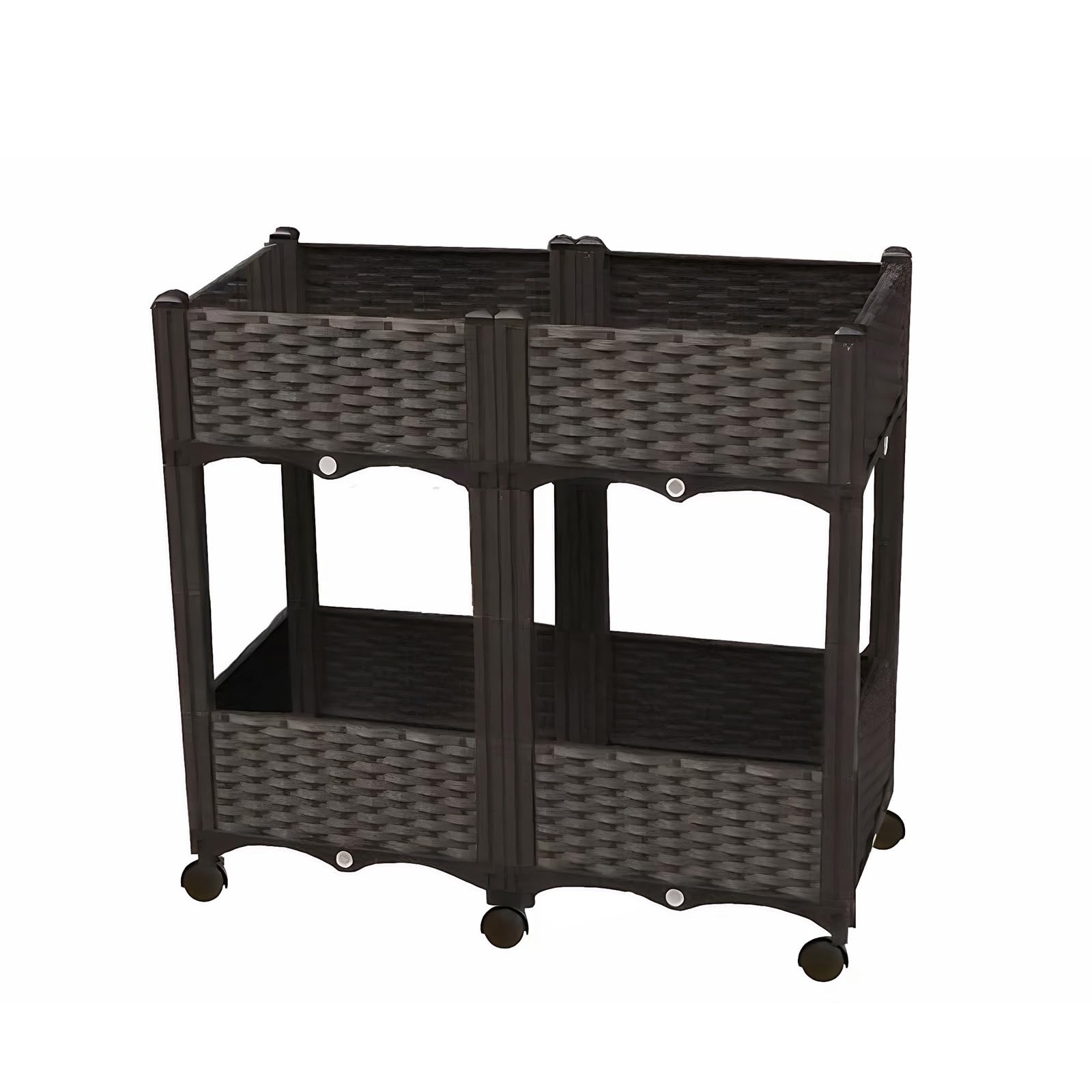 Amzgshop Black Raised Garden Bed With Wheels Standing Planter Beds For Outdoor Plants (B)