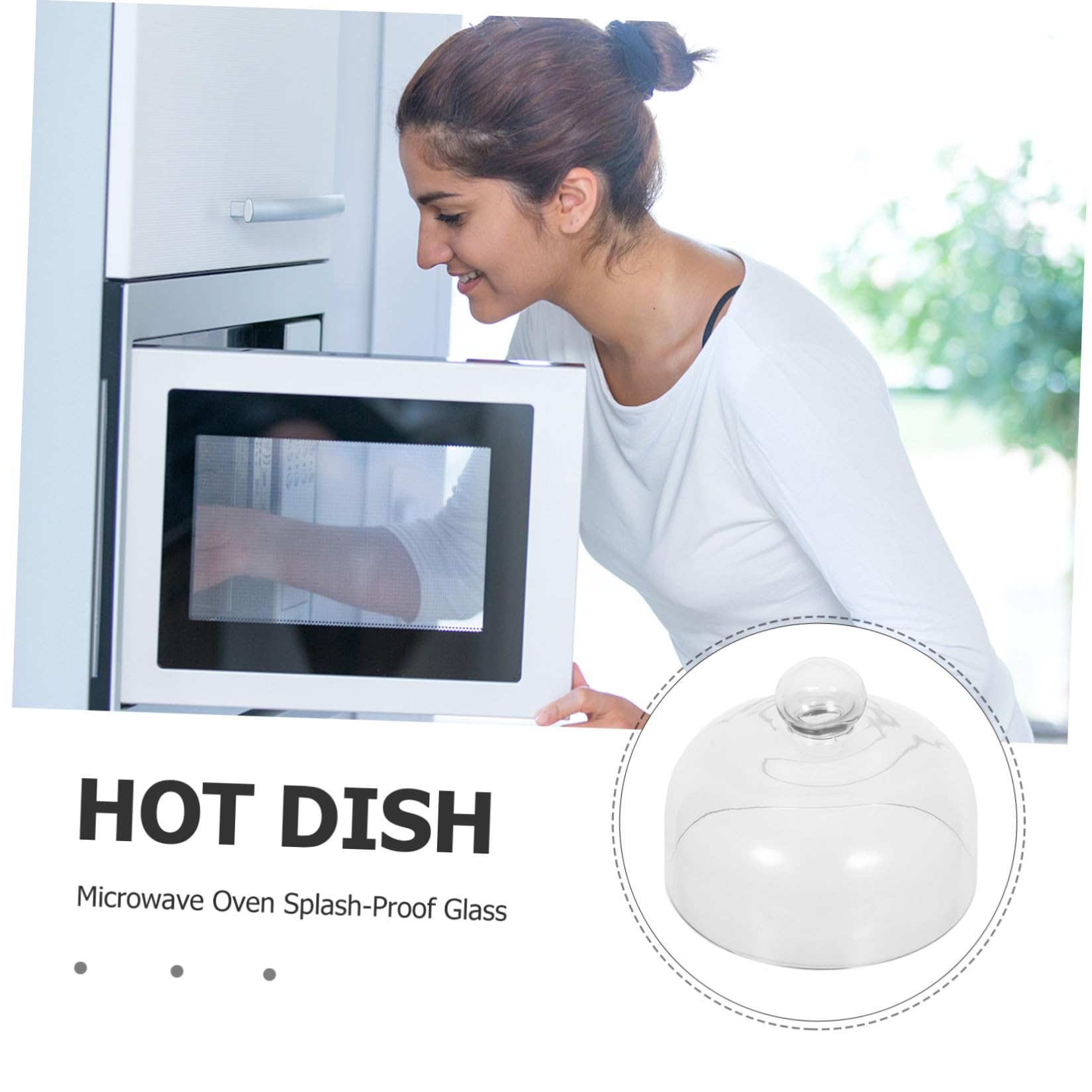 minkissy Tapa de Vidrio Transparente para Alimentos de Microondas 16 Cm