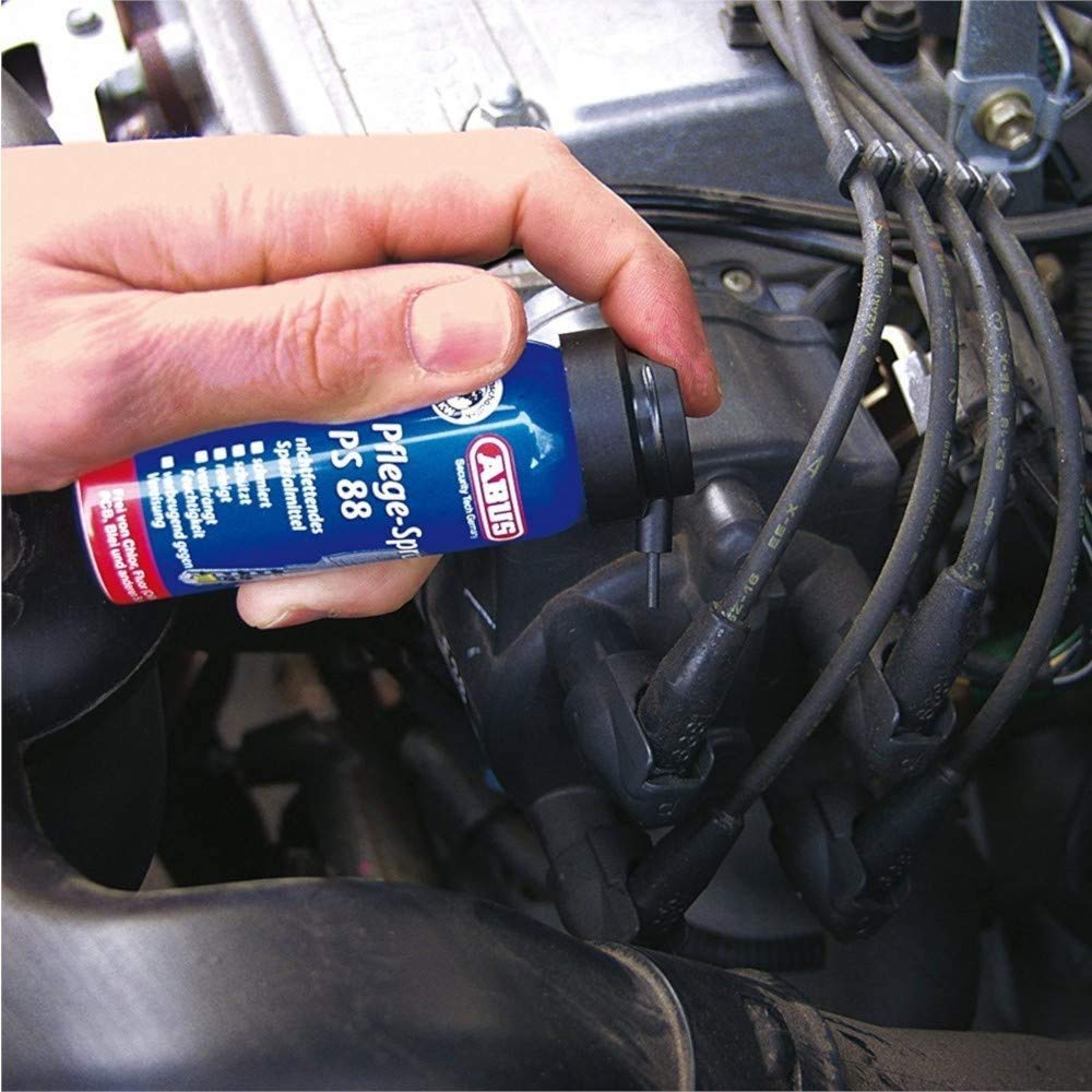 ABUS Spray de cuidado PS88 – Lubricante sin grasa para cilindros de puertas, cerraduras de coches, herramientas, protege contra la humedad y la congelación
