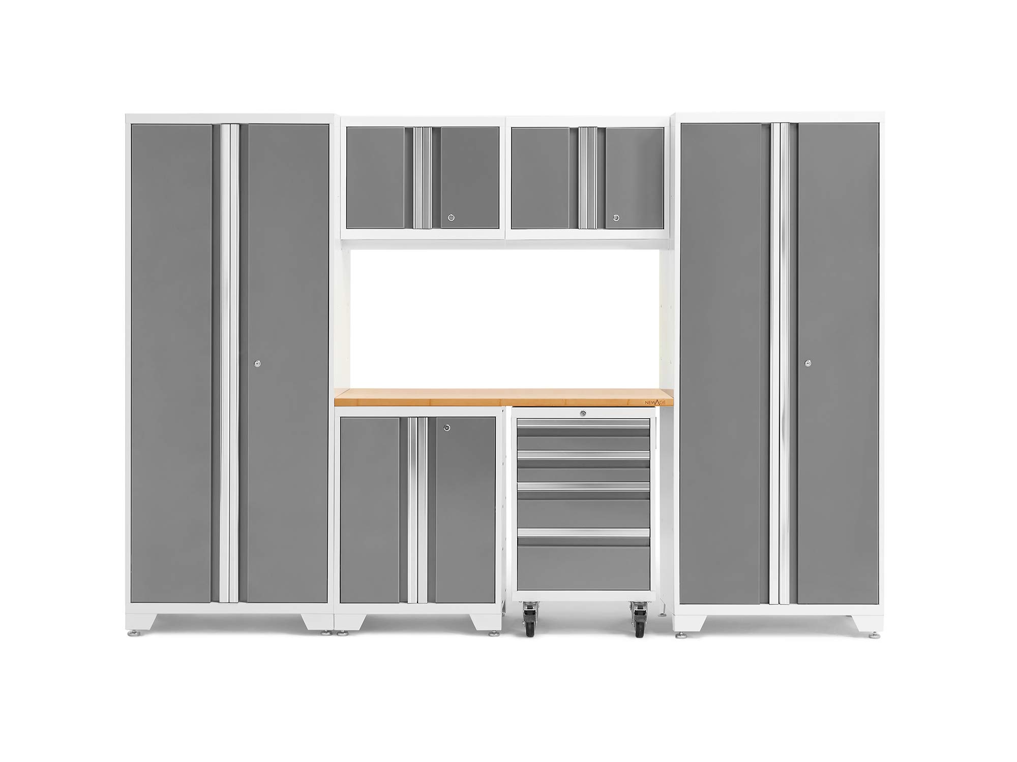 Bold Series White 7 Piece Set, Garage Cabinets, 54874