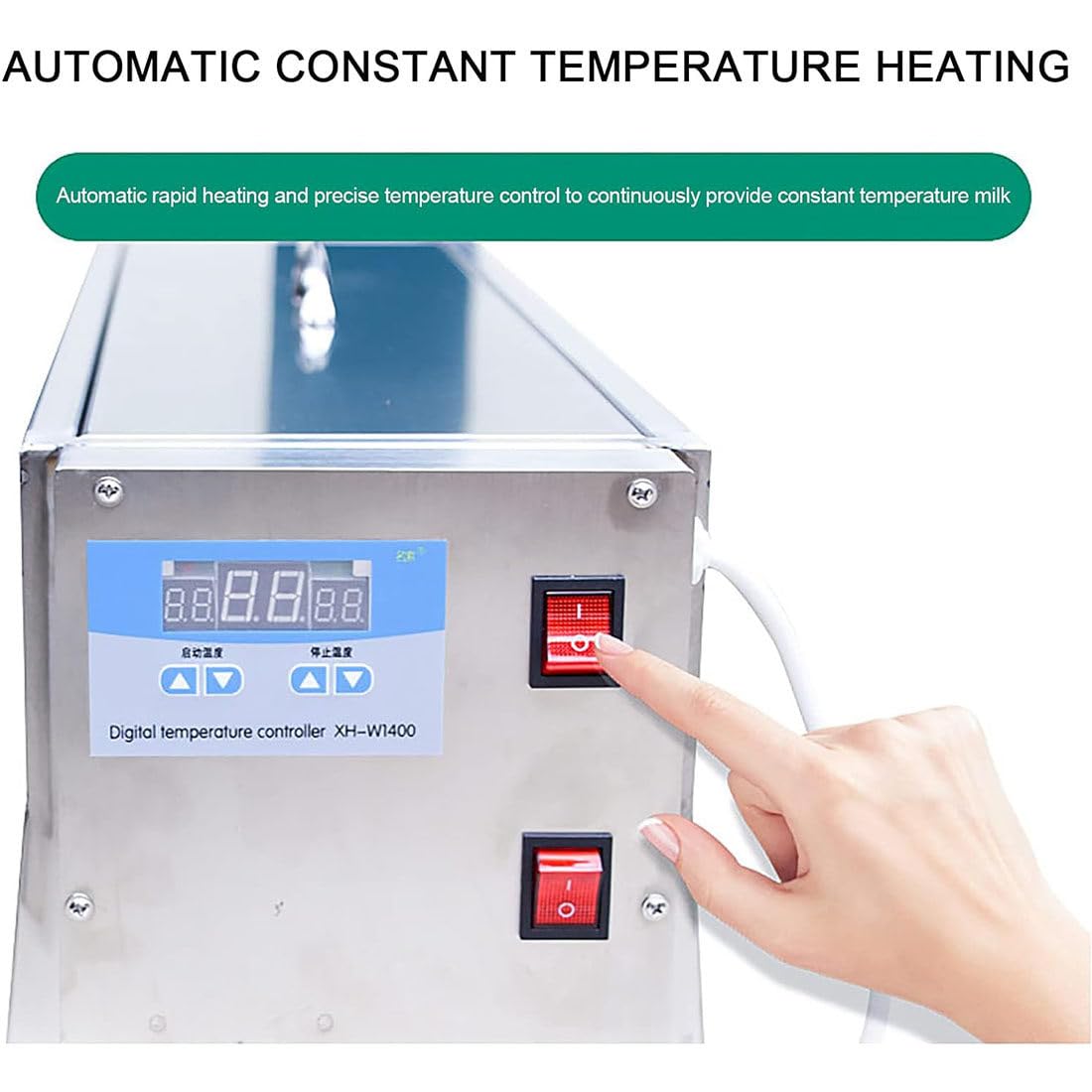 Comedero de lechones para múltiples lechones, estación de lactancia de acero inoxidable con tetinas 10/14, simulación de fuente de sonido, corte automático de energía, ideal para uso agrícola