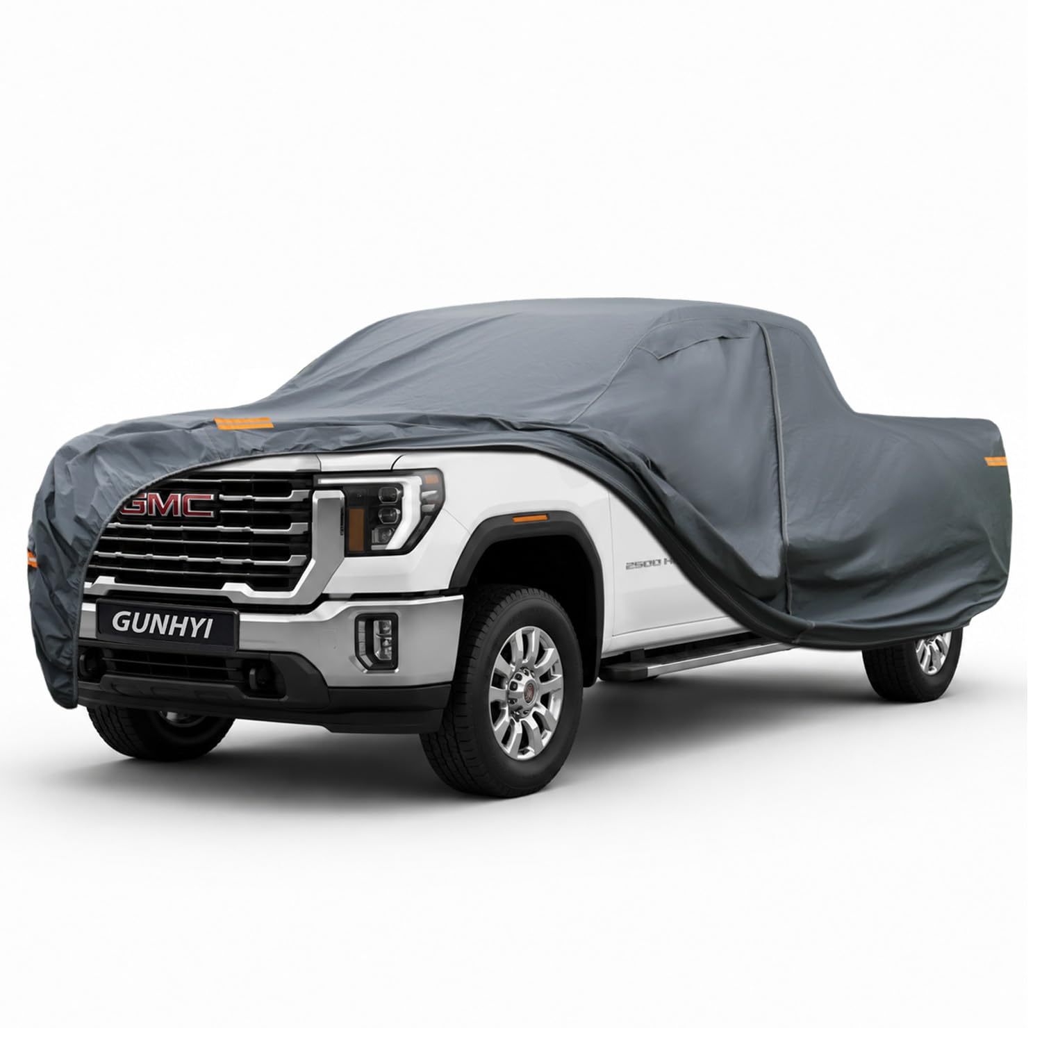 GUNHYI Premium Truck Cover Custom Fit GMC Sierra 2500HD/3500HD Crew Cab Short Bed, 16 Layers Heavy Duty Truck Cover Waterproof All Weather with Zipper Door for Sun Rain Snow Dust Uv Protection