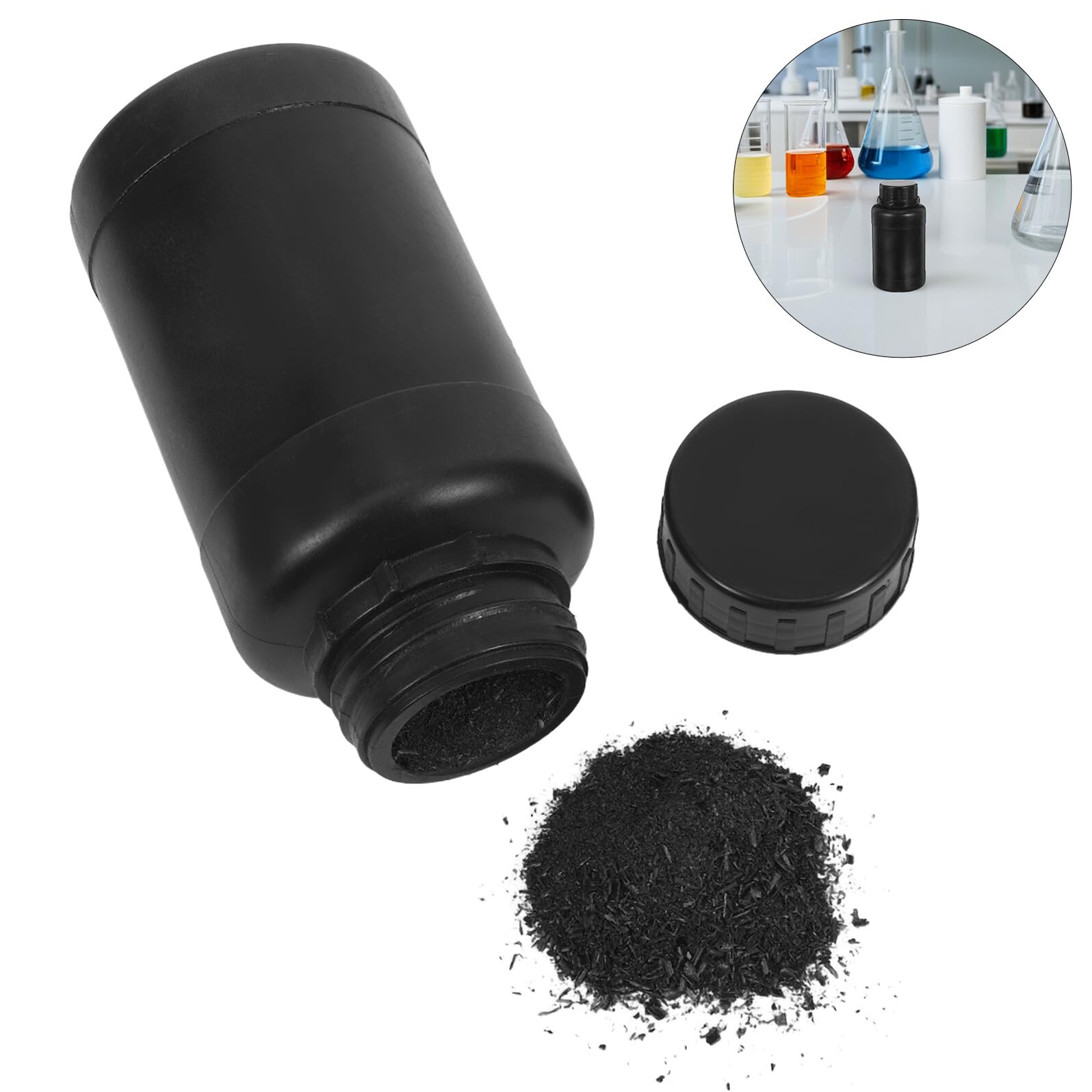 Polvere di Ferro Nero in Bottiglia, 1 Pezzo, per Esperimenti Fisica | Materiale Ferro, Confezione Pratica Richiudibile, per Uso Scolastico e Dimostrazione di Linee di Campo