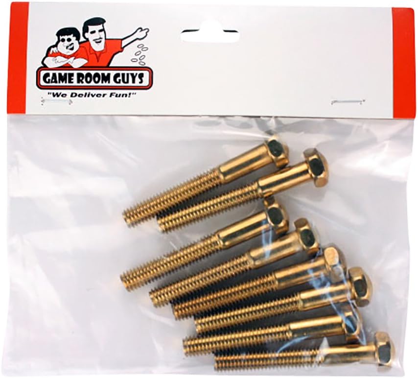 Game Room Guys Pinball Leg Bolt Brass 23/4" Set of 8 Sports & Outdoors