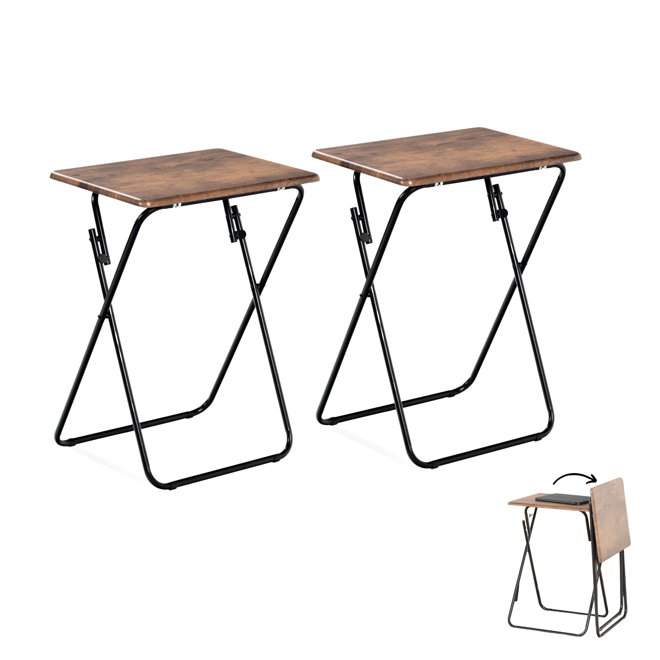 HOMYLIN Juego de 2 bancos de trabajo - MDF con superficie de PVC, duradero, ideal para proyectos de bricolaje y mejoras del hogar, color marrón