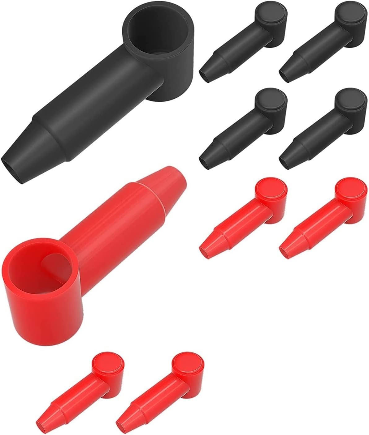 douki 10Pcs Terminal Cover Insulated Rubber Terminal Protector Boot Fit 4 AWG - 2/0 AWG Wires and Max 3/8 Stud Terminal Truck (Color : 10X Black)