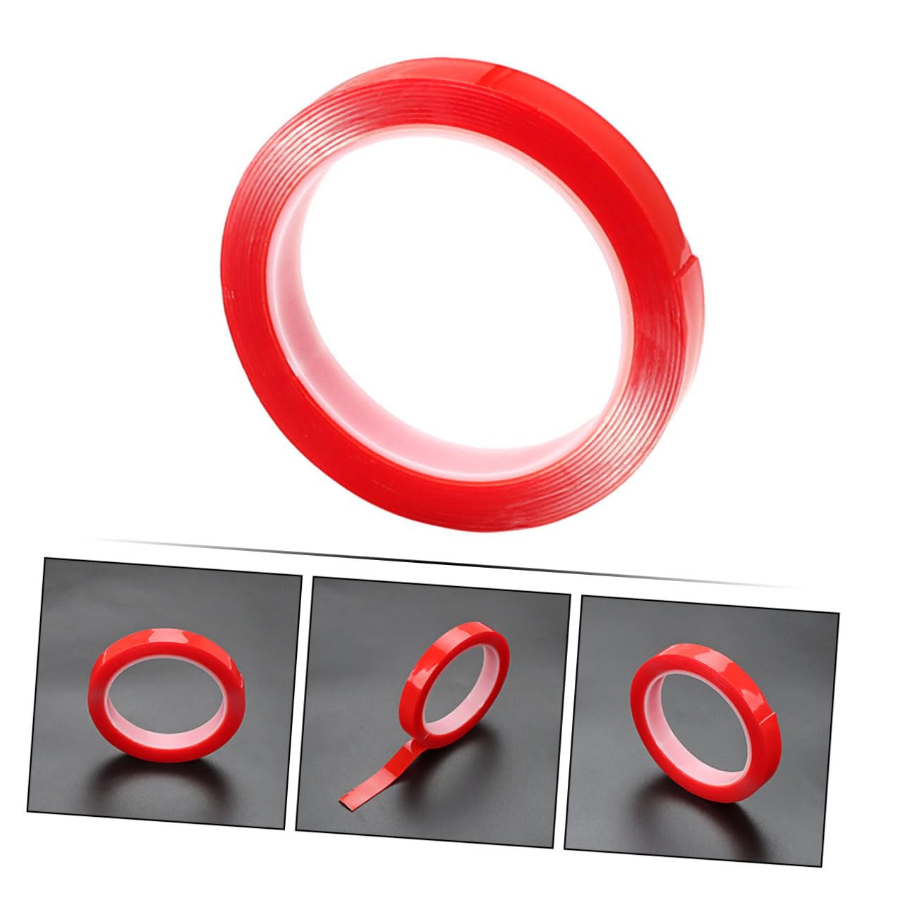 Uonlytech 4 Rollen Bürokratie im Freien doppelseitiges klebeband für stoff Dasselbe drinnen Multifunktion schwer Starkes Band dickes Klebeband breites Klebeband Mehrzweckband Acrylsäure rot