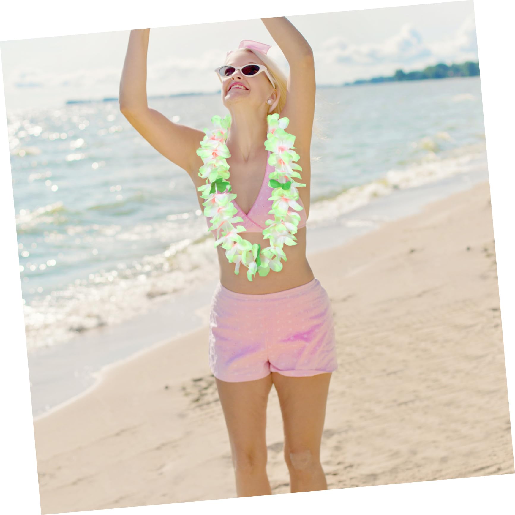 TEHAUX 12piezas Collar Hawaiano Guirnaldas Hawaianas Decoración Floral Hawaiana Guirnalda De Verano Adulto