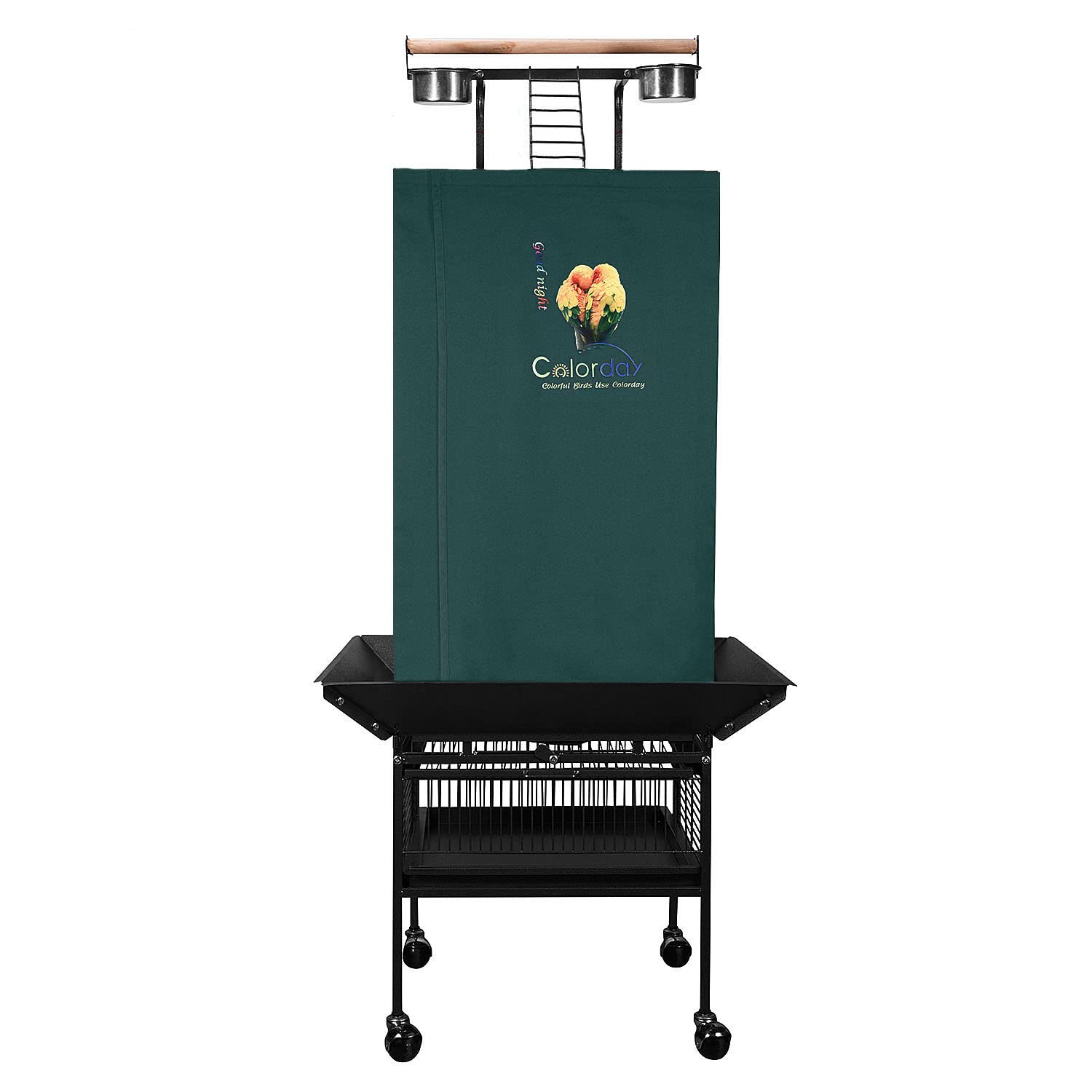 Colorday Bird Buena Noche Cubierta de la Jaula de pájaro Jaula Grande con Play Superior 61", Verde