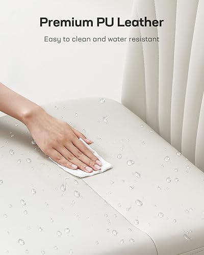 Miniatura 6 de Marsail Silla de oficina con patas cruzadas silla de escritorio cruzada de piel sintética, silla de escritorio sin brazos anchos, silla giratoria de