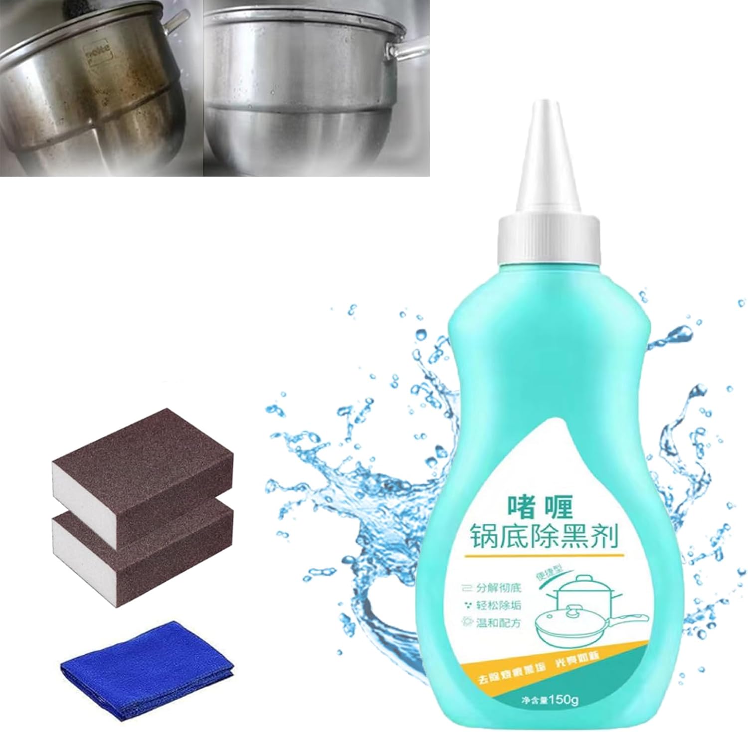 Magic Gel Cleaner For Pots And Pans, Black Pot Bottom