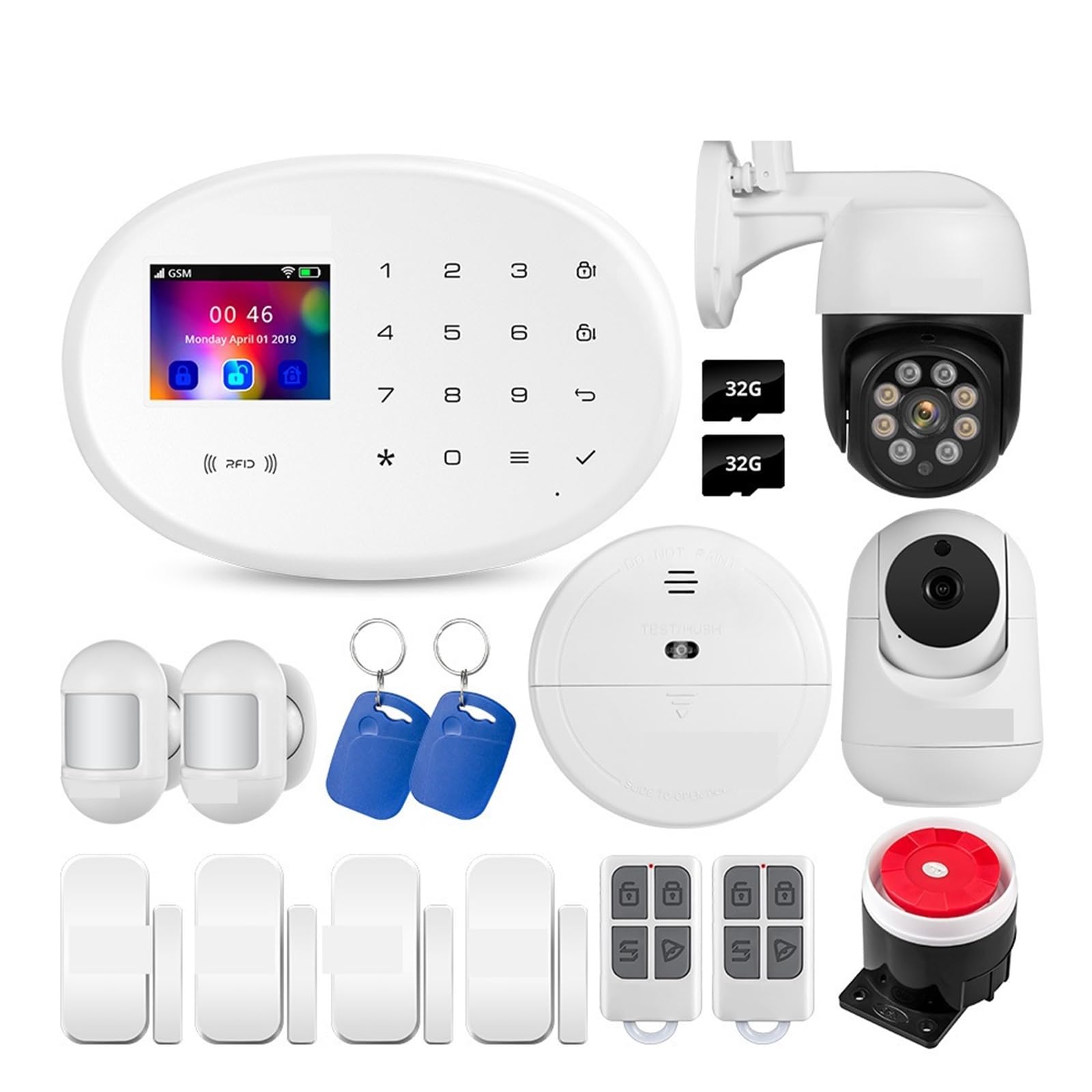 Sistema de Alarma para Casa, Kit De De Alarma De Casa Inteligente, 4G, GSM, De Seguridad De Alarma Inalámbrico, Control De Cámara IP, Marcación Automática, 8 Idiomas,para el hogar(1)
