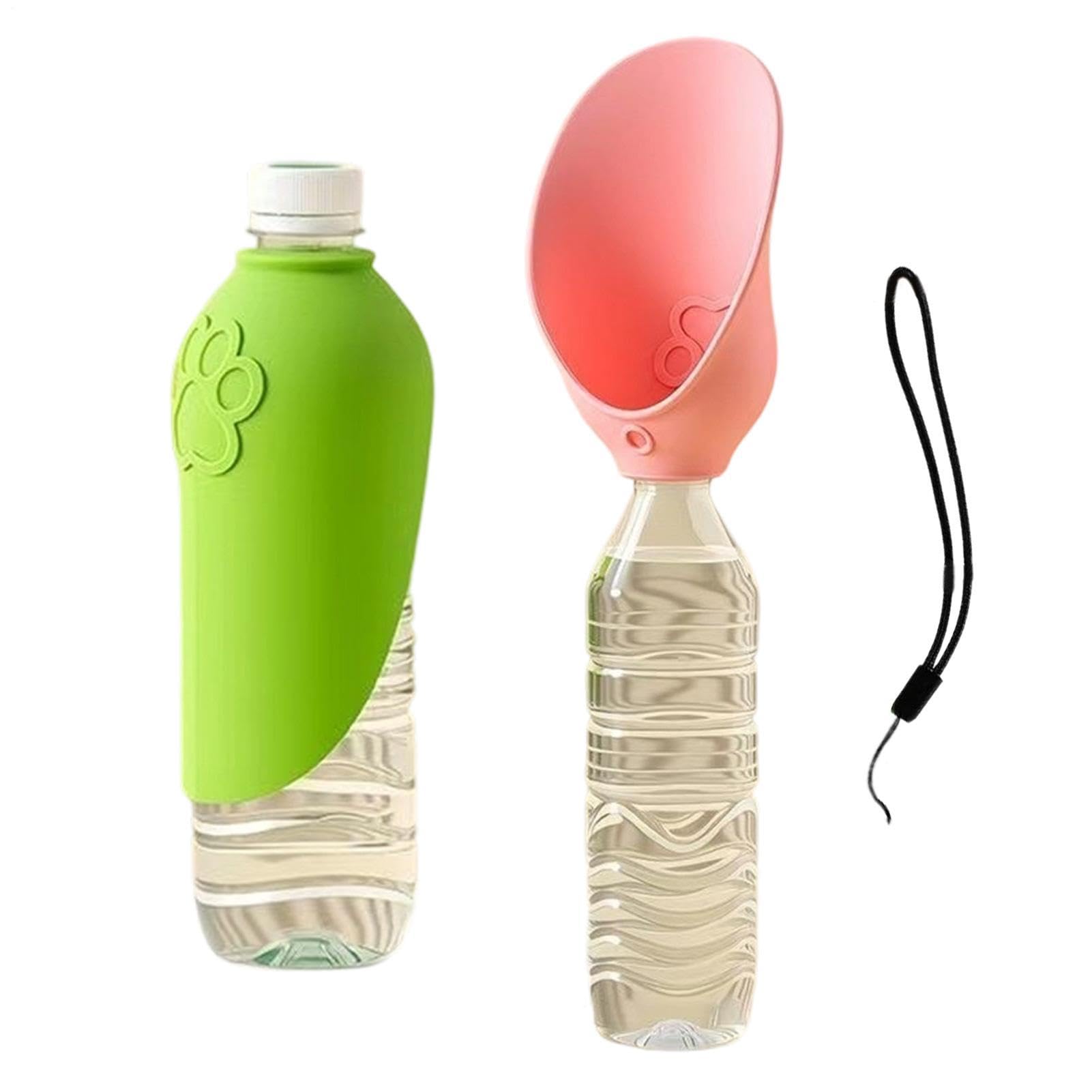 Botella para Perros - 2 Vasos Plegables a Prueba de Fugas | Dispensador de Agua portátil para caninos de Viaje | Bebedero al Aire Libre para Razas pequeñas, Medianas y Grandes, Camping, Patio,