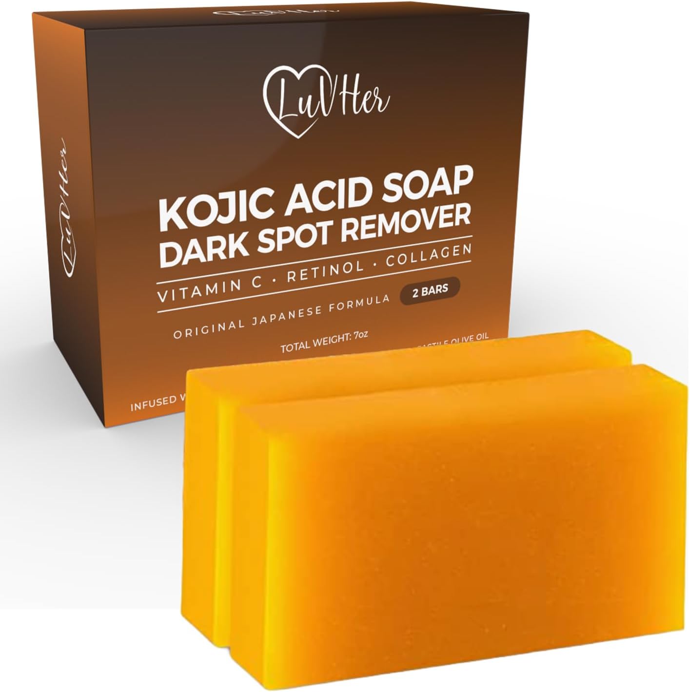 LuvHer Kojic Acid and Tumeric Soap Dark Spot Remover and
