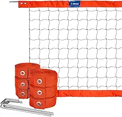 Kit Vôlei de Praia Laranja - Rede Oficial 2 Faixas + Fita de Marcação