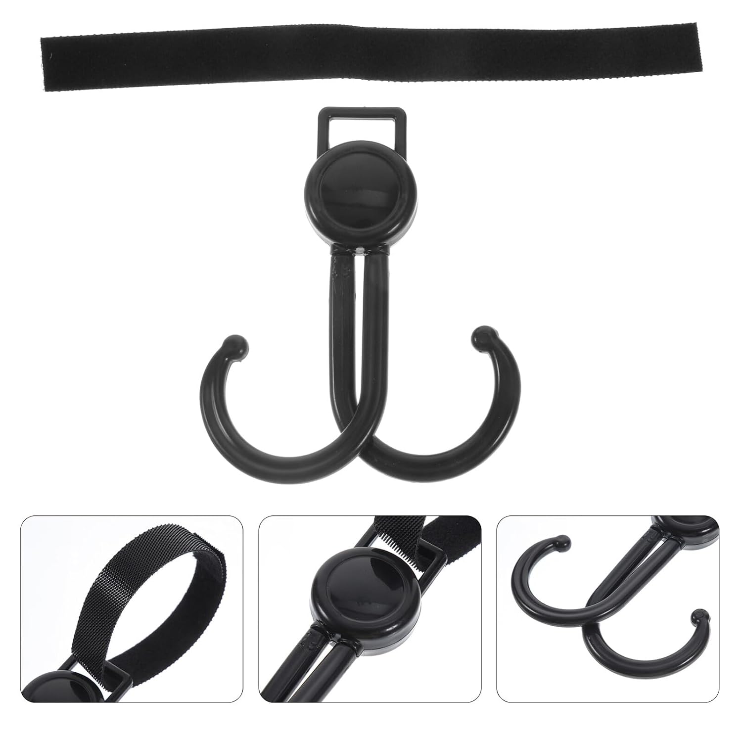 Double Hook Stroller Bag Hanger Sturdy Multi-Function Hanging Clips for Jogging Strollers Bicycles and Shopping Trolleys Lightweight Wear-Resistant Hooks for Backpacks and Everyday