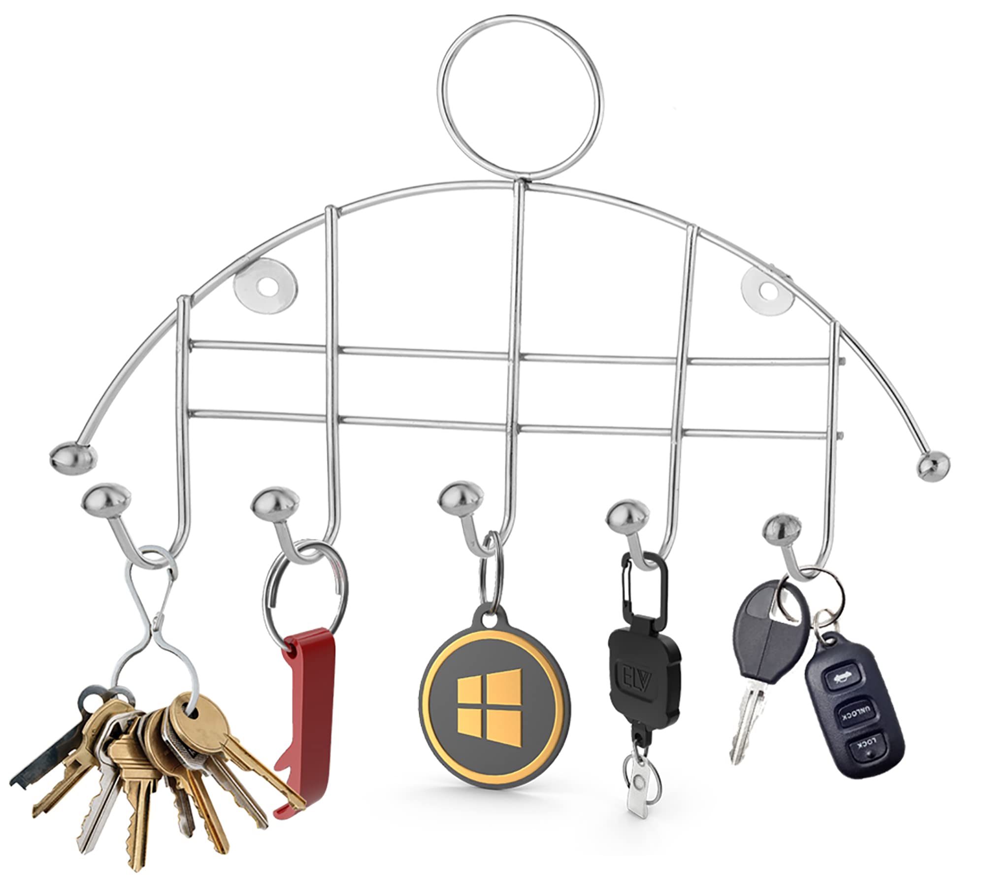 Unify Stainless Steel Cloth Hanger for Wall 5 Hooks, Door Mounted Hook Rail, Wall Hook, Towel Hooks, Bathroom Hanger, Kitchen Tools Hanging, Stylish Design (30.5 cm), Silver (B0B7RFW56X) Amazon Price History, Amazon Price Tracker