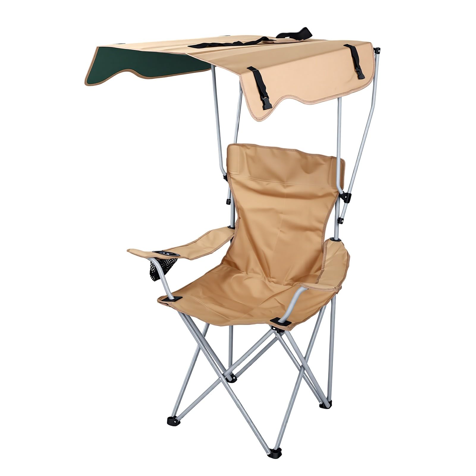 Chaise de camping pliable de pêche avec parasol pour vos week-ends détente en forêt