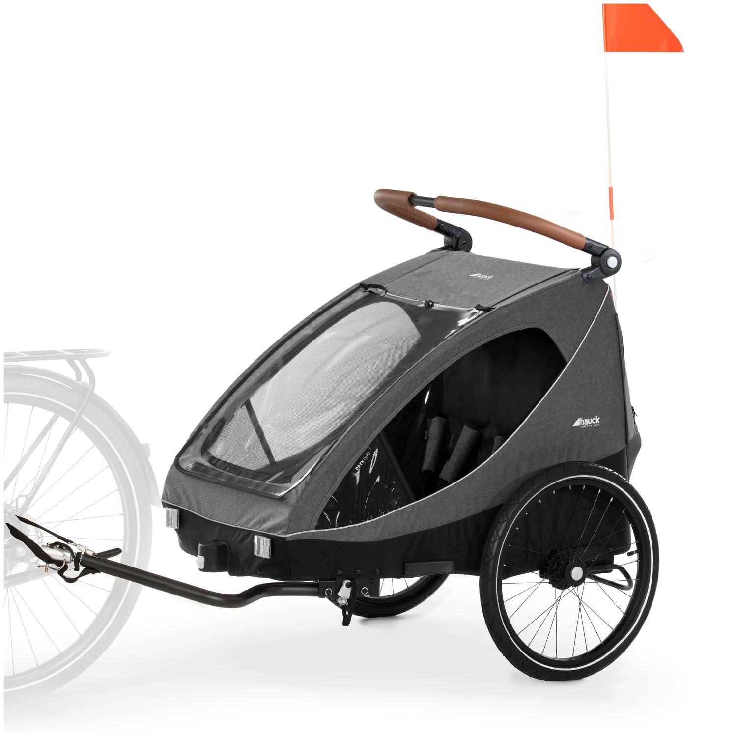 Hauck Dryk Duo Rimorchio Bici e Passeggino 2in1 per 2 Bambini fino a 22 kg, Pieghevole